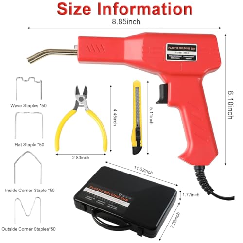 Serplex® 50W Plastic Welding Kit with 600PCS Staples Plastic Welder Machine Gun Car Bumper Repair Kit for Kayak Product Serplex® 50W Plastic Welding Kit with 600PCS Staples Plastic Welder Machine Gun Car Bumper Repair Kit for Kayak Product